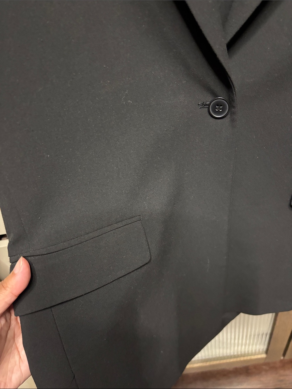 Nordstrom Black Single-Button Women's Blazer with Notch Lapel - Picture 3 of 9